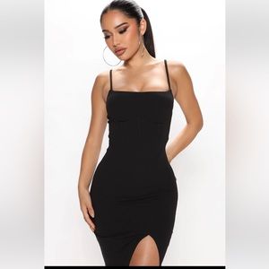 Fashion Nova Met At Night Midi Corset Top Dress